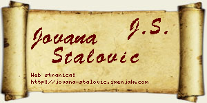 Jovana Stalović vizit kartica